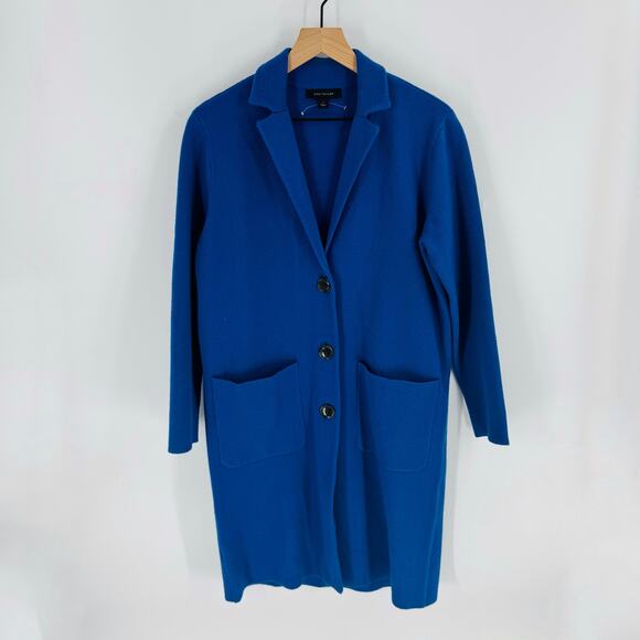 Ann Taylor Royal Blue Long Button Front Cardigan Coatigan Size Small - Picture 6 of 6